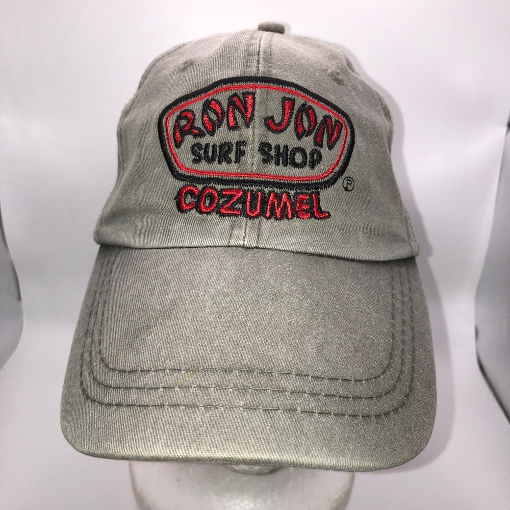 Ron‎ Jon Surf Shop Cozumel Embroidered Baseball Cap Gray Cotton Adjustable Strap
